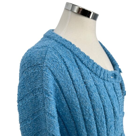 L.A. Hearts Ribbed Button-Up Cardigan Sweater Light Blue Size Medium NWT - Picture 4 of 11